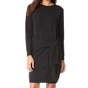 Vince Tie Waist Cashmere Blend Knee-length Dres
